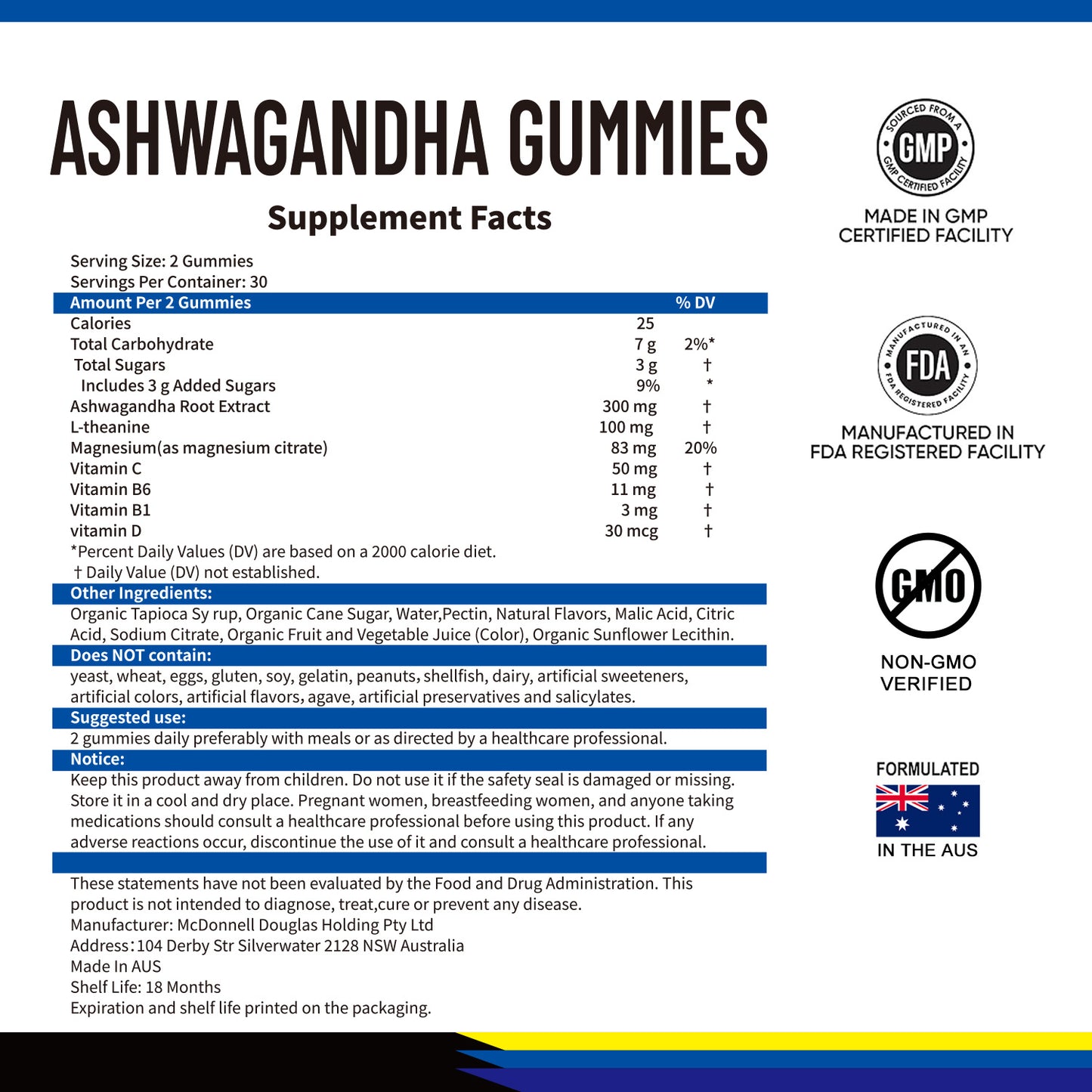 DVO Ashwagandha Gummies for Stress Relief Improve Sleep Mood Enhanced Energy Ashwagandha Vitamin Complex Supplements for Men and Women, Vegan, 60 Capsules